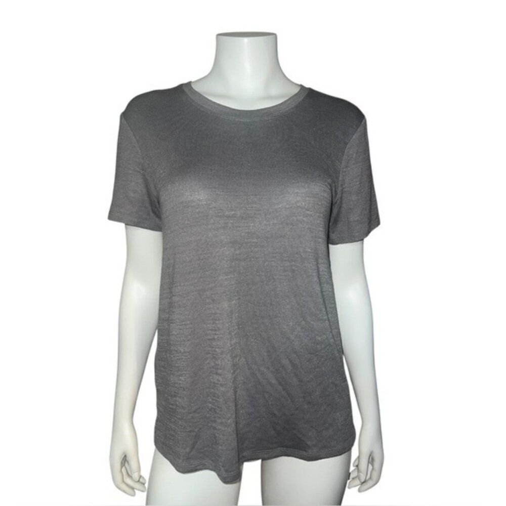 Philosophy Women's Cut and Sew Knit Top Blouse Smoke Grey Large NWT